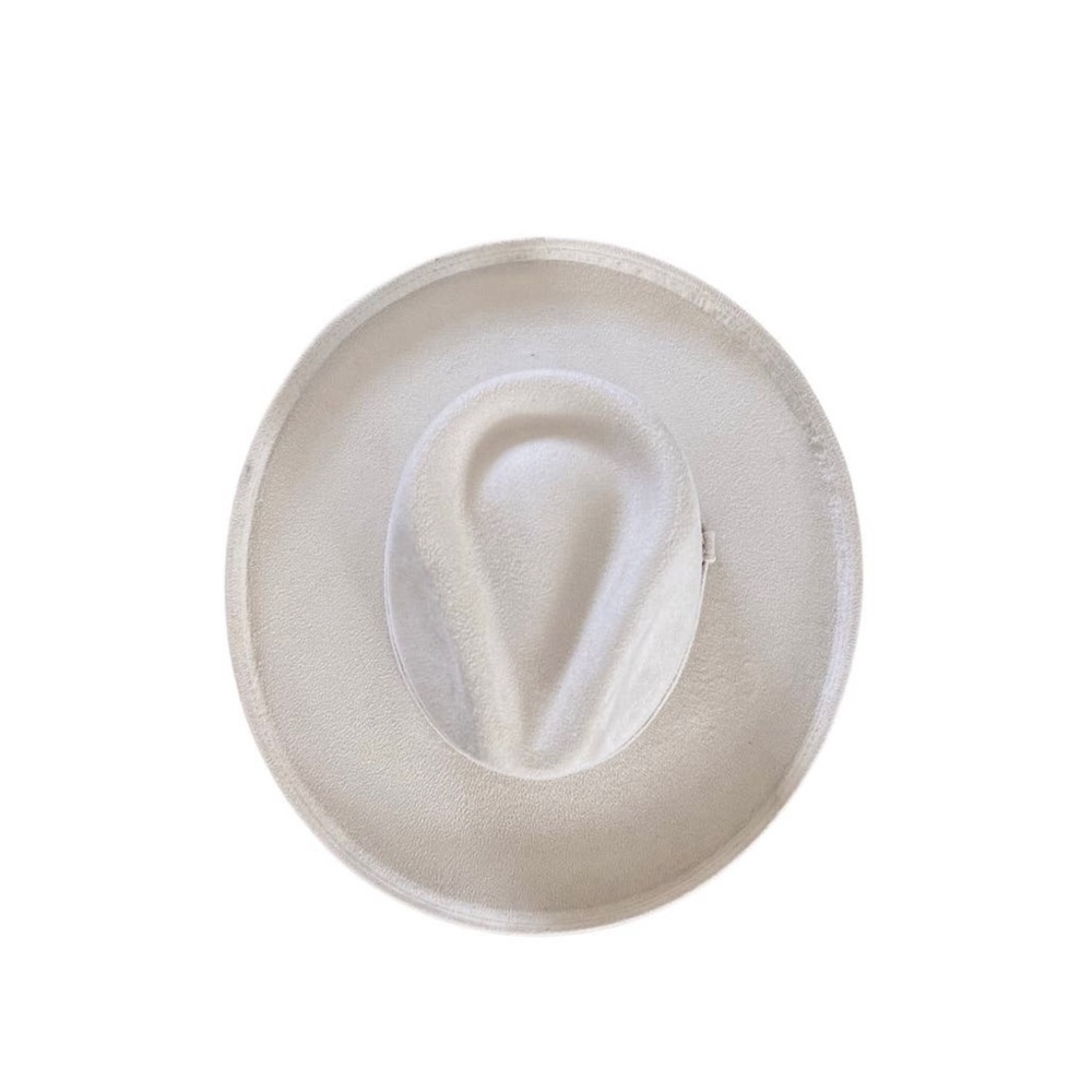 Vegan suede wide brim curl Fedora